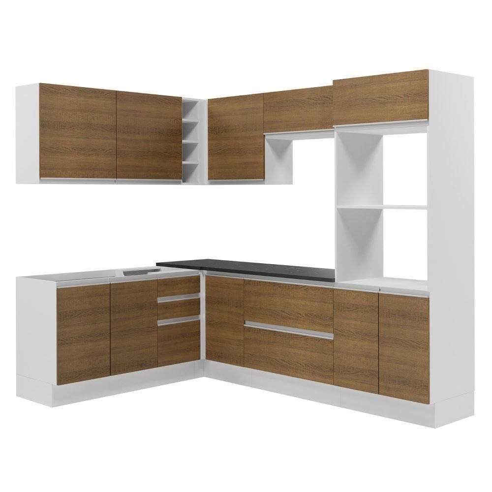 Cozinha Completa De Canto Mdf Madesa Acordes Branco Rustic