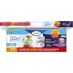 Kit Tena Roupa Íntima Confort P/M 16un + Roupa Íntima Noturna P/M 7un