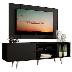 Rack Dubai com Pés e Painel até 58" Preto Madesa