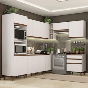 Cozinha Completa de Canto Reims Branco Madesa