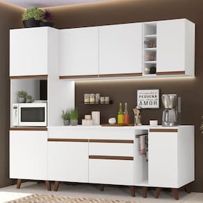 Cozinha Completa Madesa Reims com Armário e Balcão - Branco
