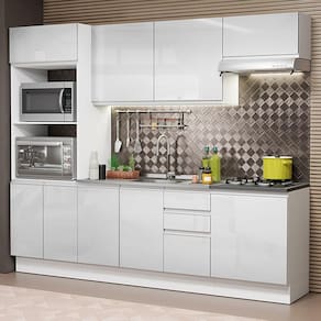Cozinha Completa Mdf Madesa Acordes Frentes Branco Brilho