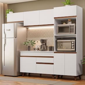 Cozinha Completa Madesa Reims C/Armário E Balcão - Branco