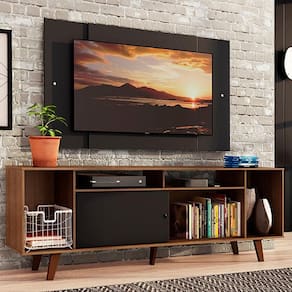 Rack Madesa Painel para Até 58" com Pés Preto/rustic 7kd8