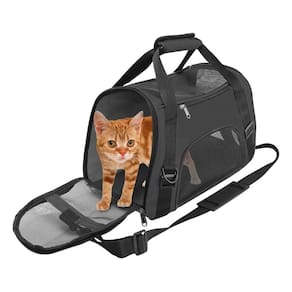 Mochila Pet Bolsa Transporte Cachorro Gato Canguru Caes Dobravel Mala Viagem Aviao Carro Preta