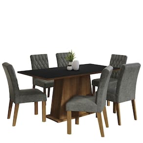 Kit Sala De Jantar Mesa 6 Cadeiras preto Madesa
