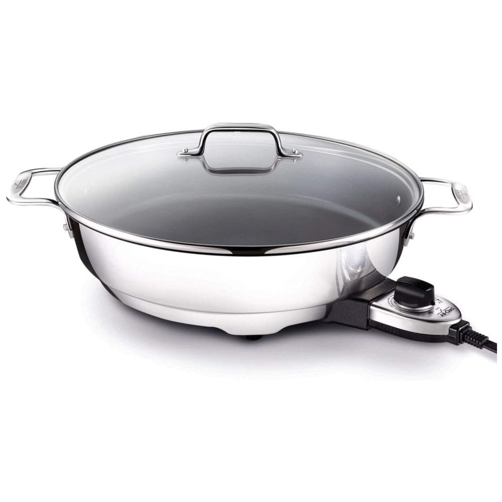 Frigideira Elétrica All-Clad de Aço Inox 7 Litros com Revestimento Antiaderente, Controle de Temperatura e Utensílios de Cozinha