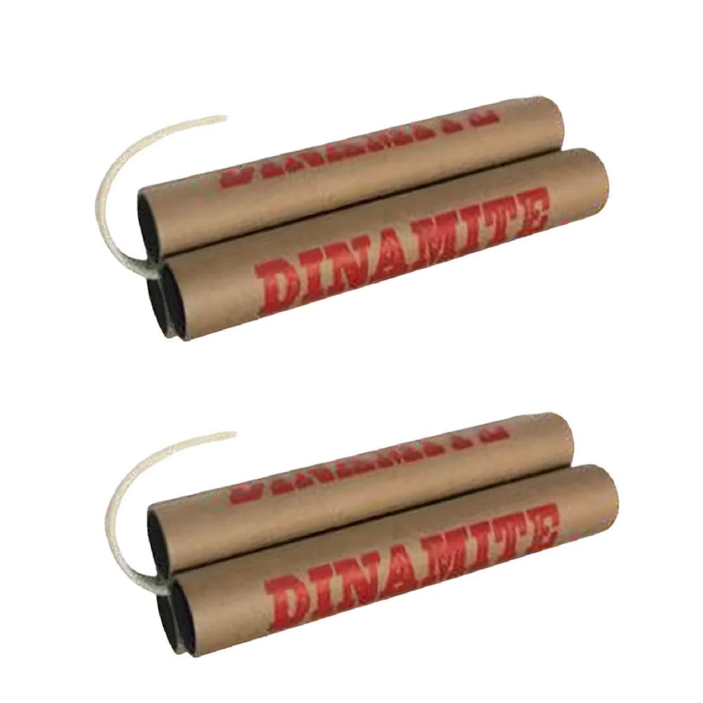 Kit C/ 2 Dinamites Bomba Militar 3PÇS E Pavio Decorativo