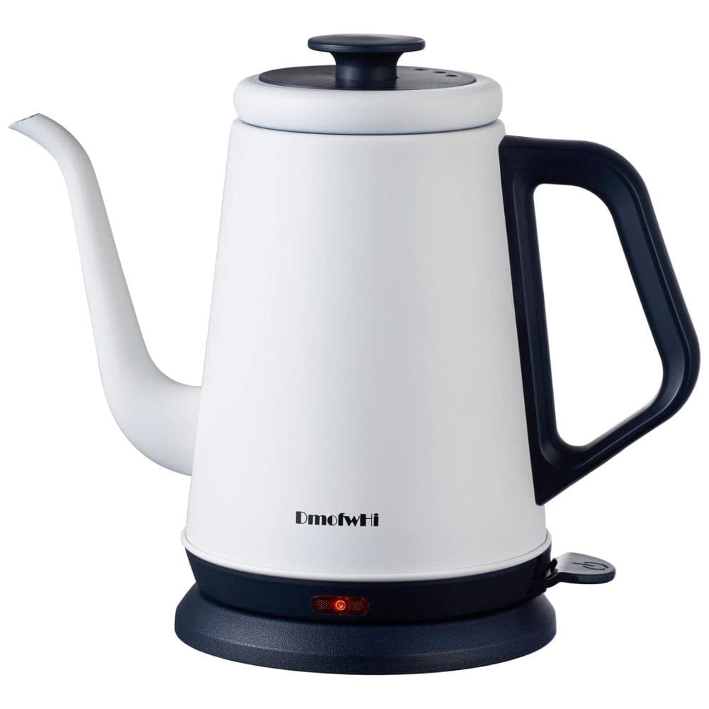 Chaleira Elétrica DmofwHi Gooseneck 1,0L, 1000W de Aço Inoxidável 304, Desligamento Automático, Chaleira para Café Coado e Chá Branca