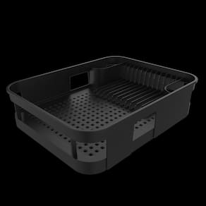 Escorredor de Louça Preto 43Cm 11 Pratos Soprano