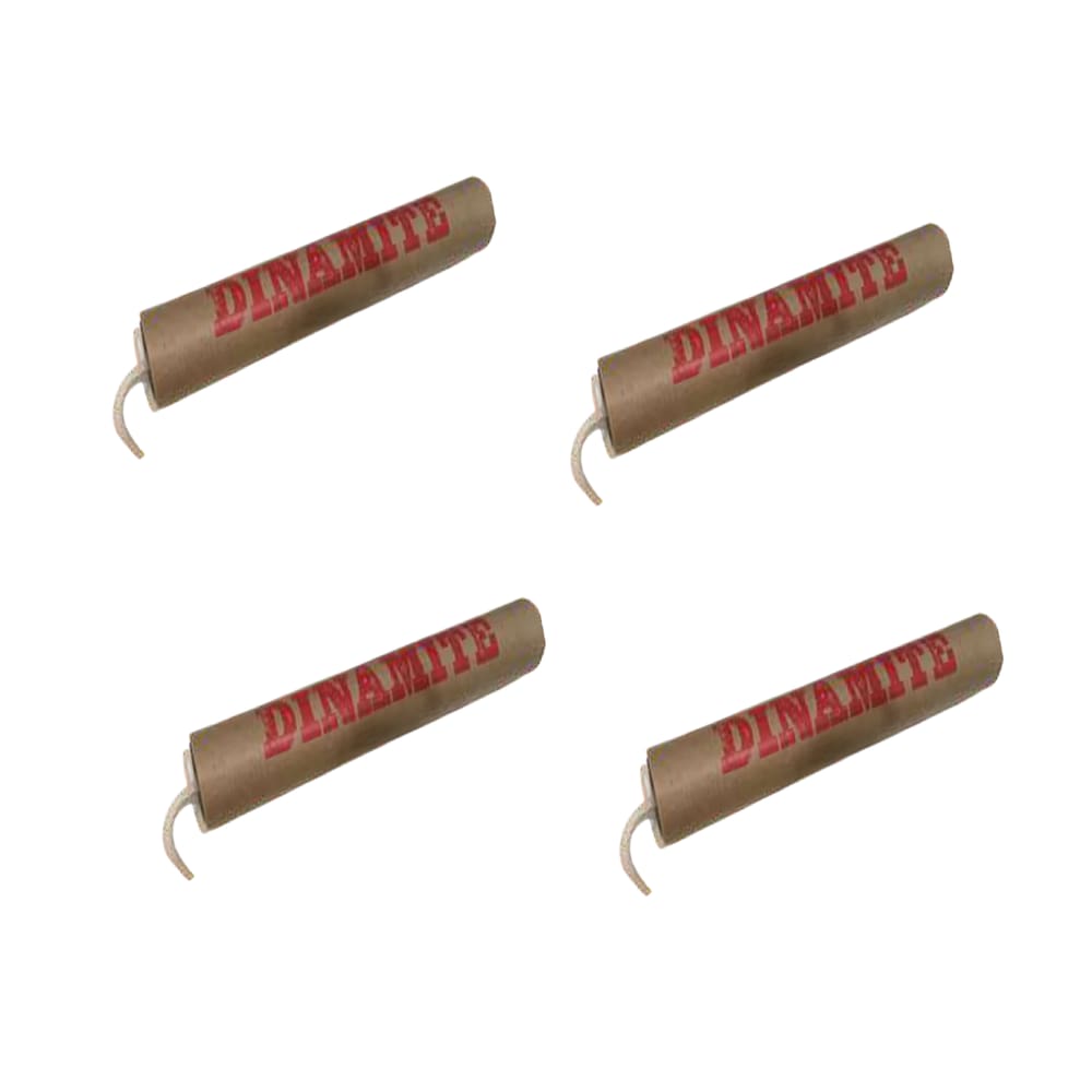 Kit C/ 4 Dinamites Bomba Militar Fake Decoração Festas