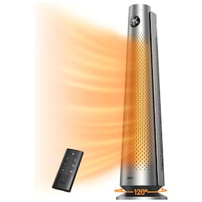 Aquecedor Elétrico Dreo Space Heater Indoor de 76 cm, Oscilação de 120°, Termostato Ajustável, 5 Níveis de Calor, 3 Níveis de Ventilação, 8