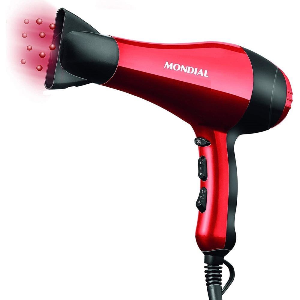 Secador de Cabelos Mondial 1900w Ion Tourmaline Red 220V