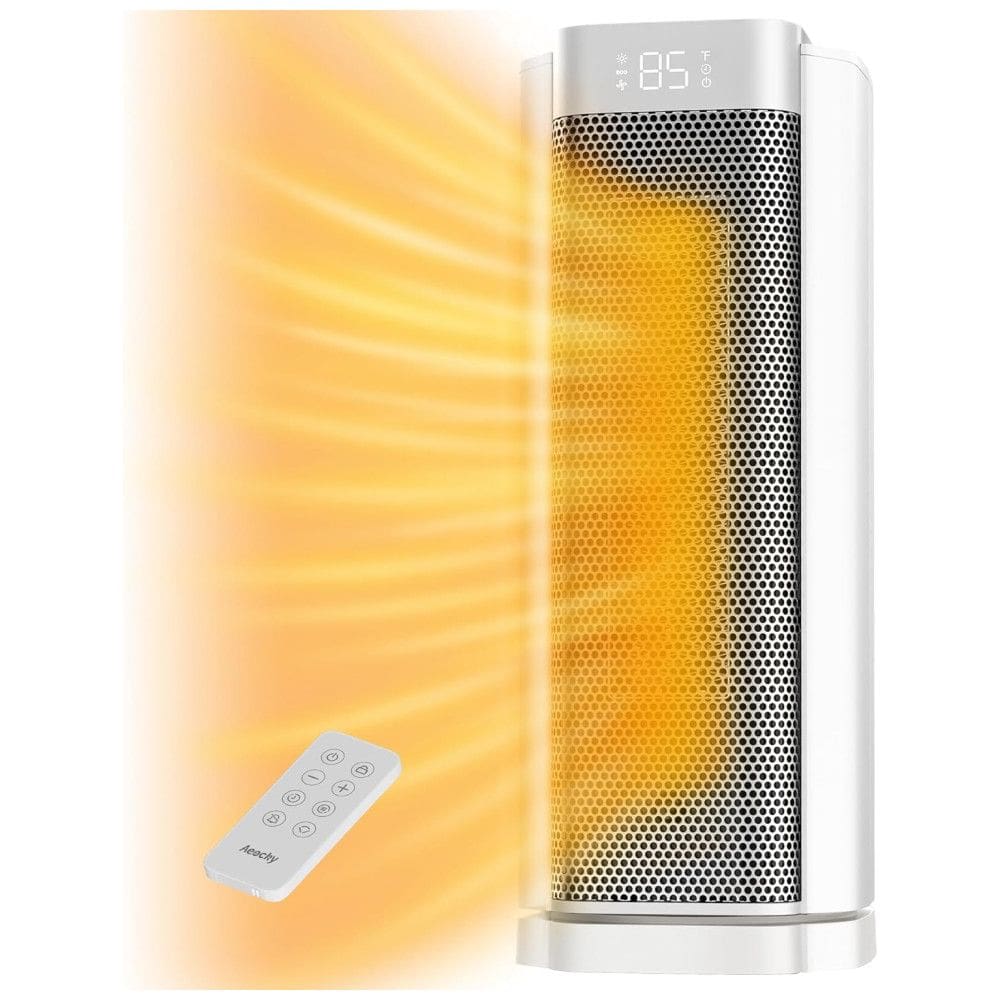 Aquecedor Doméstico de 1500W com Controle Remoto, Oscilação de 70° e Termostato AI - Silencioso, Portátil e Seguro,AEOCKY