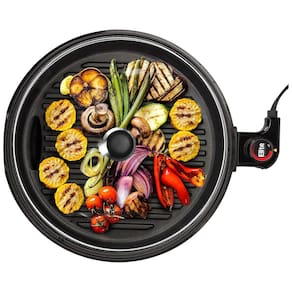 Churrasqueira Elétrica Indoor Elite Gourmet EMG6505G  Smokeless com Tampa de Vidro, Fácil de Limpar - Design Não-Grudento e Ajuste de