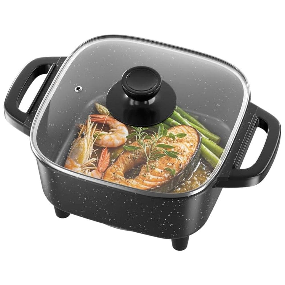 Frigideira Elétrica AORAN 3 em 1: Frita, Grelha e Cozinha, Antiaderente, Compacta e Fácil Limpeza, Controle de Temperatura.