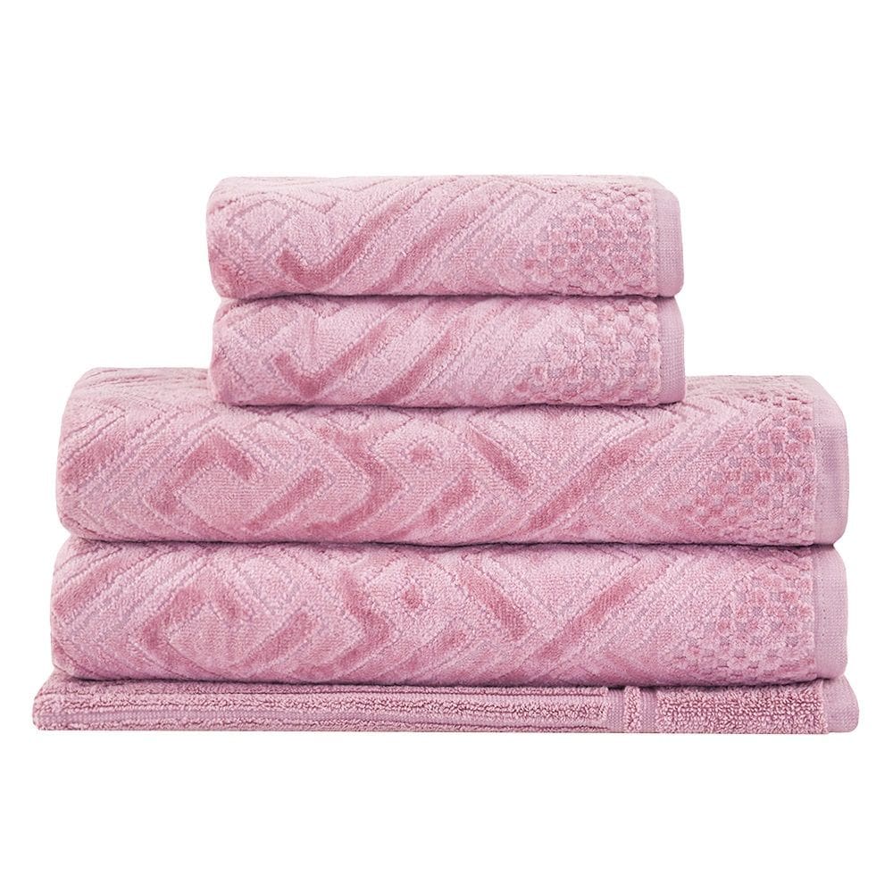 Jogo Toalhas Banho Buddemeyer 5p Geo Rosa