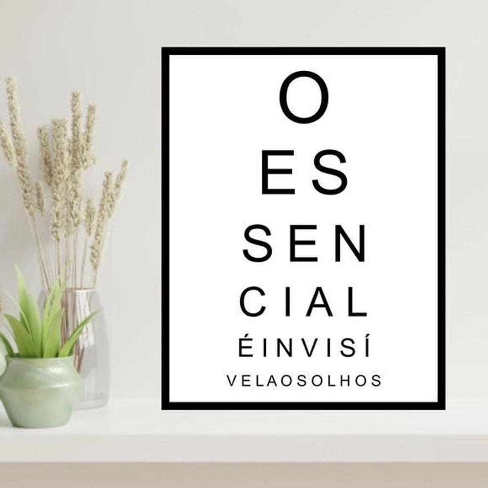 Quadro O Essencial É Invisível Aos Olhos 45X34 Moldura Preta