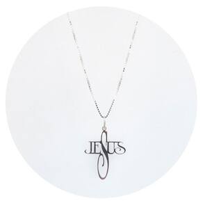 Colar 50Cm Prata 925 Escrita Jesus - Ponte Vecchio Joias