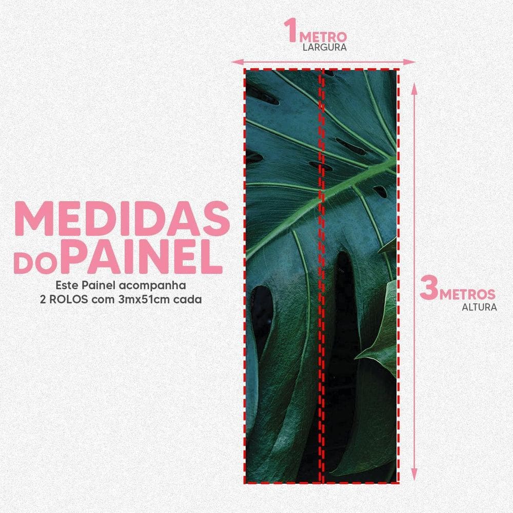 Papel De Parede Painel 3D Folhas Costela De Adão Verde 1M