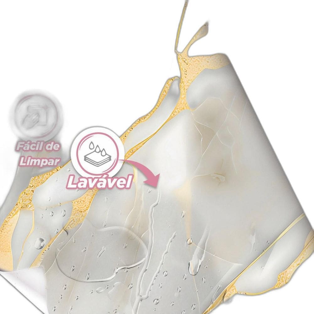 Papel De Parede Painel 3D Mármore Branco Dourado 4M
