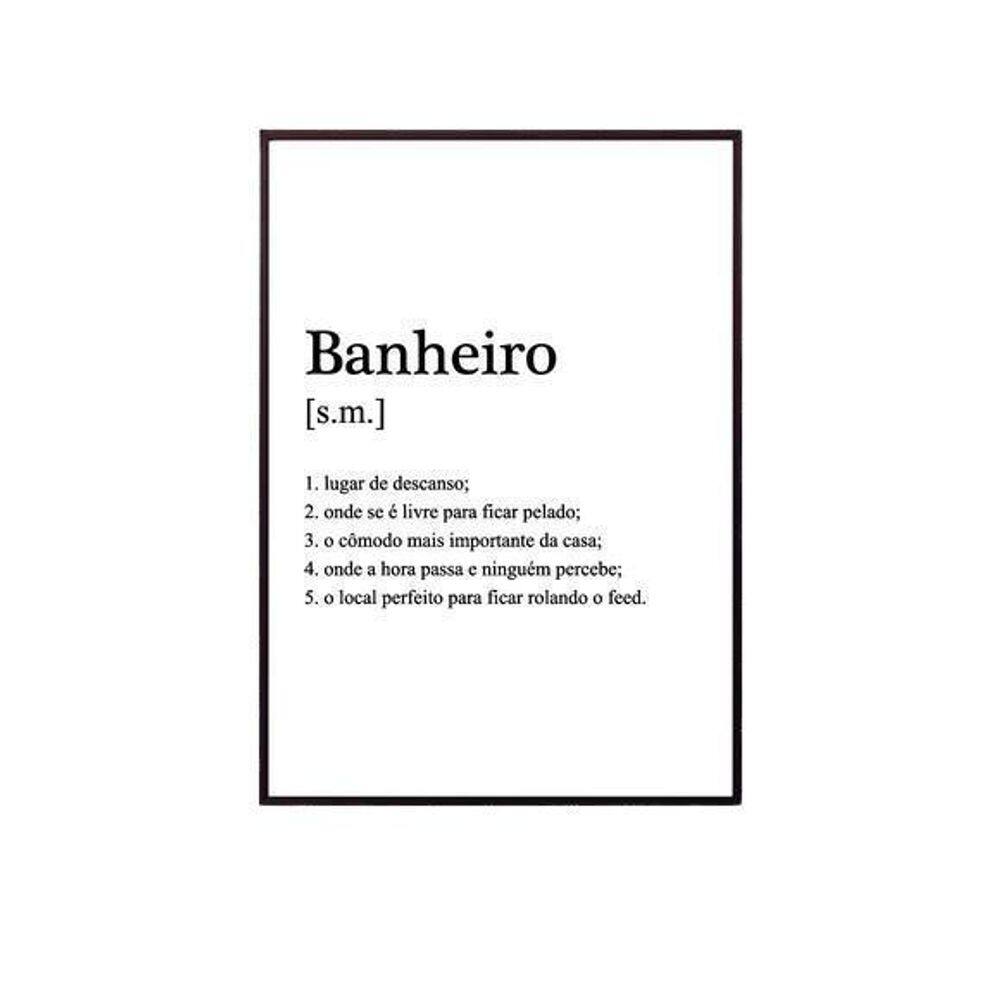 Quadro Decorativo Banheiro Significado 45X34 C/Vidro - Preta