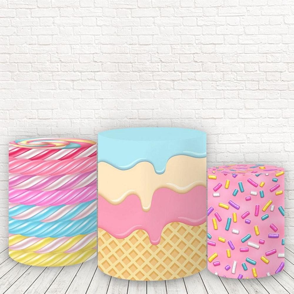 Trio De Capas Cilindros 3D Sublimado Confeitaria Fcc-324