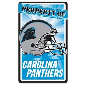 Placa Decorativa 18X30Cm Carolina Panthers Nfl