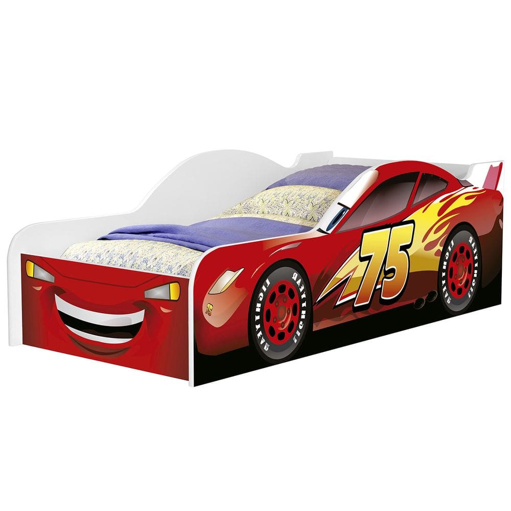 Cama Solteiro Infantil 188x88cm Personagens Carro Vermelho Z53 - Mpozenato