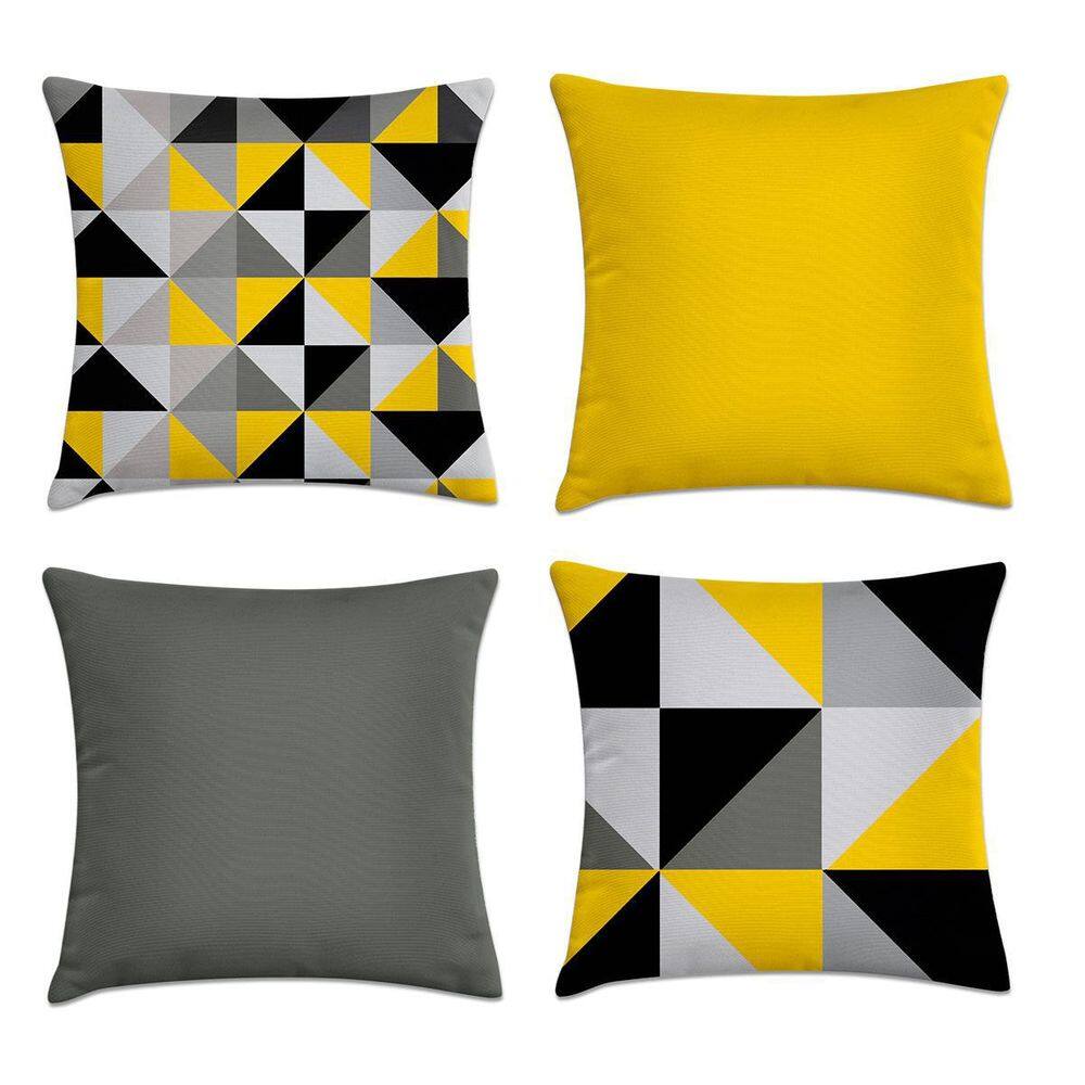 Kit 4 Capas De Almofadas Geométrica Gratidão 40X40