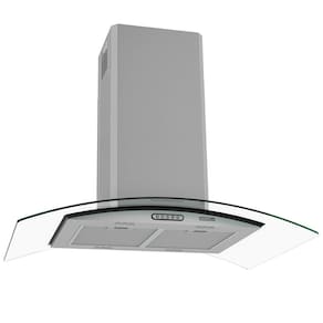 Coifa Ilha Nardelli Civc Vidro Curvo Inox