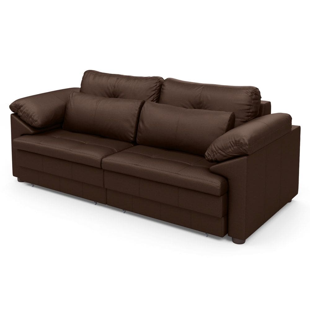 Sofá Retrátil 2 Lugares Para Sala 175cm Dijon Couro Caramelo S07 - Mpozenato