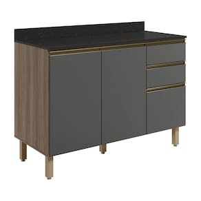 Balcao Com Tampo 2P 3G 120cm MDF Kali 16417 Carvalho Toq Chumb0 Nicioli