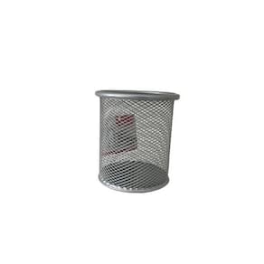 Porta Caneta, Porta Lápis, Kit Com 2 Unds, Redondo, Aramado, Prata