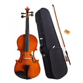 Violino Acustico 4/4 Luxo Arco Madeira Com Breu Cavalete Violinista Iniciante Infantil Adulto Completo Estojo Maleta Moc