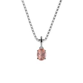 Colar Prata 925 Quartzo Rosa Natural Verdadeiro - P. Vecchio