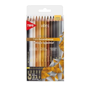 Lápis De Cor Vibes Escandinavos 12 Cores + 1 Lápis 6B - Tris