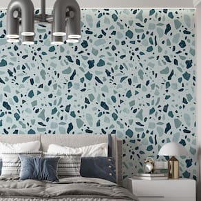 Papel De Parede Adesivo Granilite Tons Azul Tiffany - 3,0M