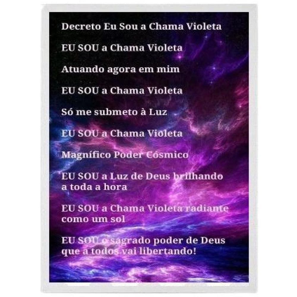 Quadro Oração Saint Germain Moldura Branca 33X24Cm