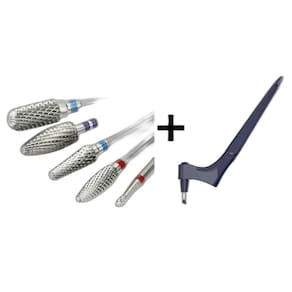 Kit 5 Brocas Tungstênio Unhas Gel + Cortador Artesanal 360º