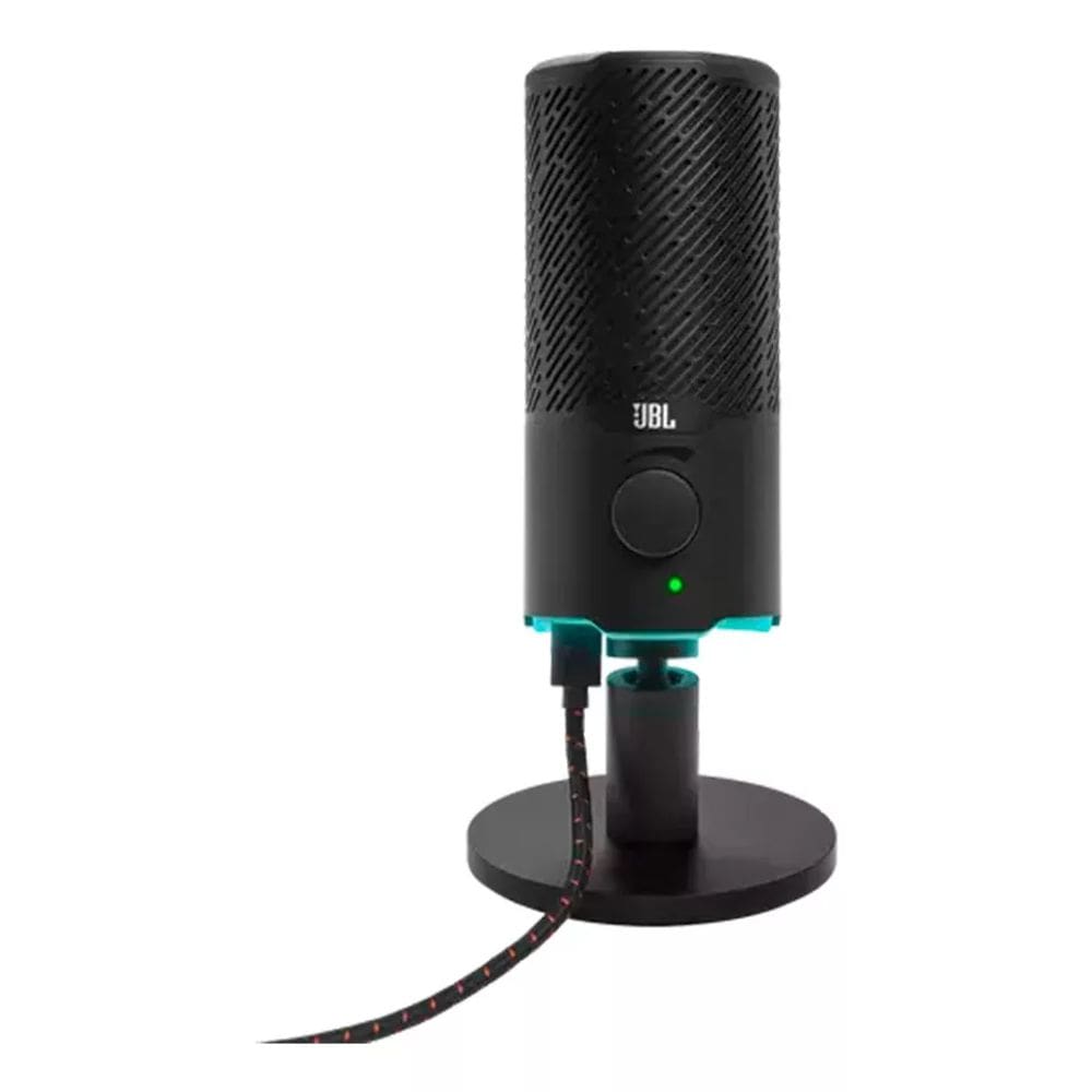 Microfone Jbl Quantum Stream Condensador Duplo C/ Fio E Led