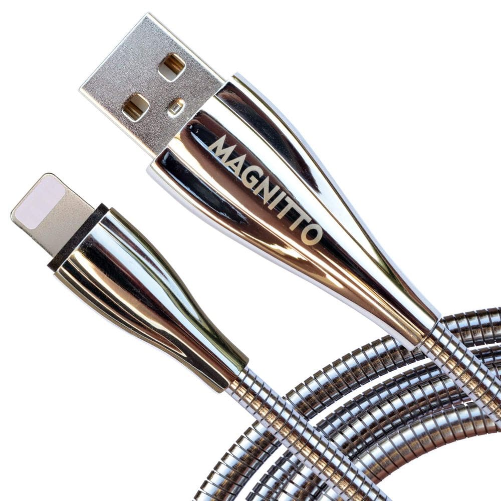 Cabo carregador MAGNITTO Cabo trançado de metal USB 1m prateado
