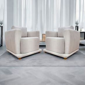 Kit 2 Poltronas Decorativa Luxo Para Sala Recepção Escritório Confortável Bridge Boucle Premium