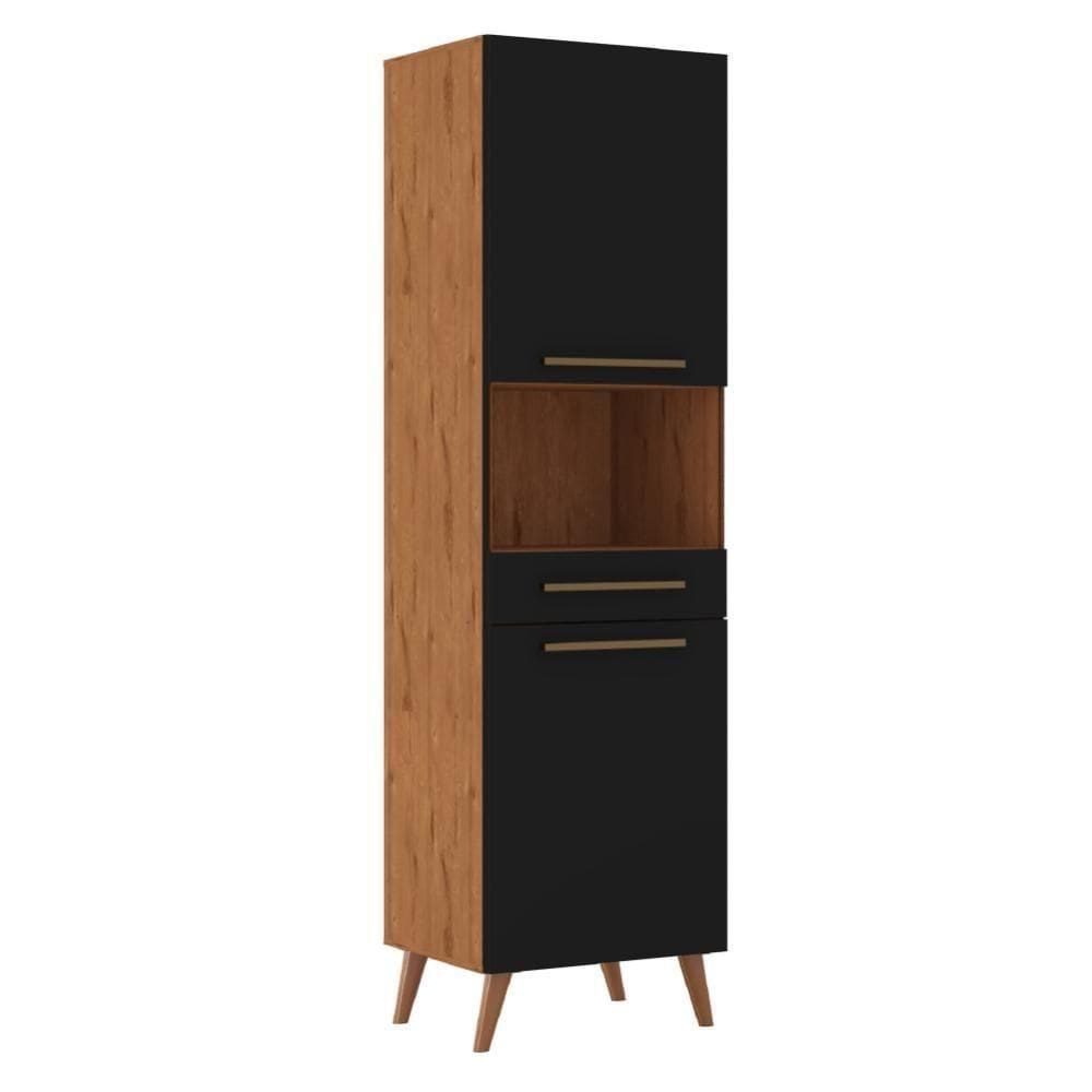 Paneleiro Duplo Para Micro-Ondas / Preto
