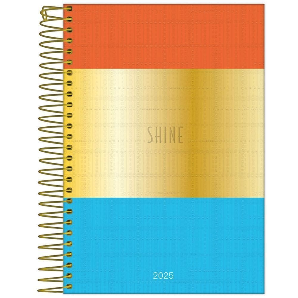 Agenda 2025 Diária Esp 176Fls Shine Vermelho E Azul Foroni