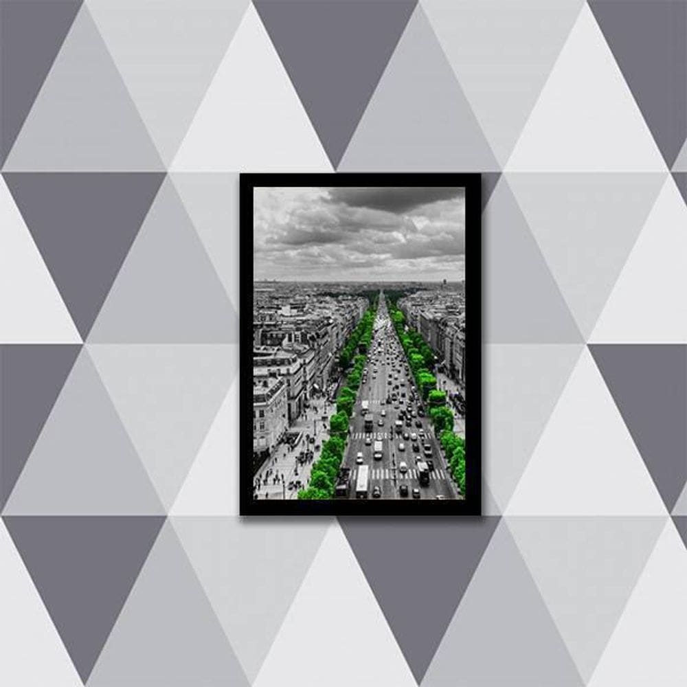 Quadro Fotografia Árvores Verdes Cidade 24X18Cm