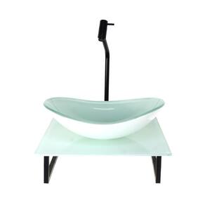 Kit Cuba Vidro Oval 10Mm Tampo Vidro 40Cm X 40Cm Branco Full