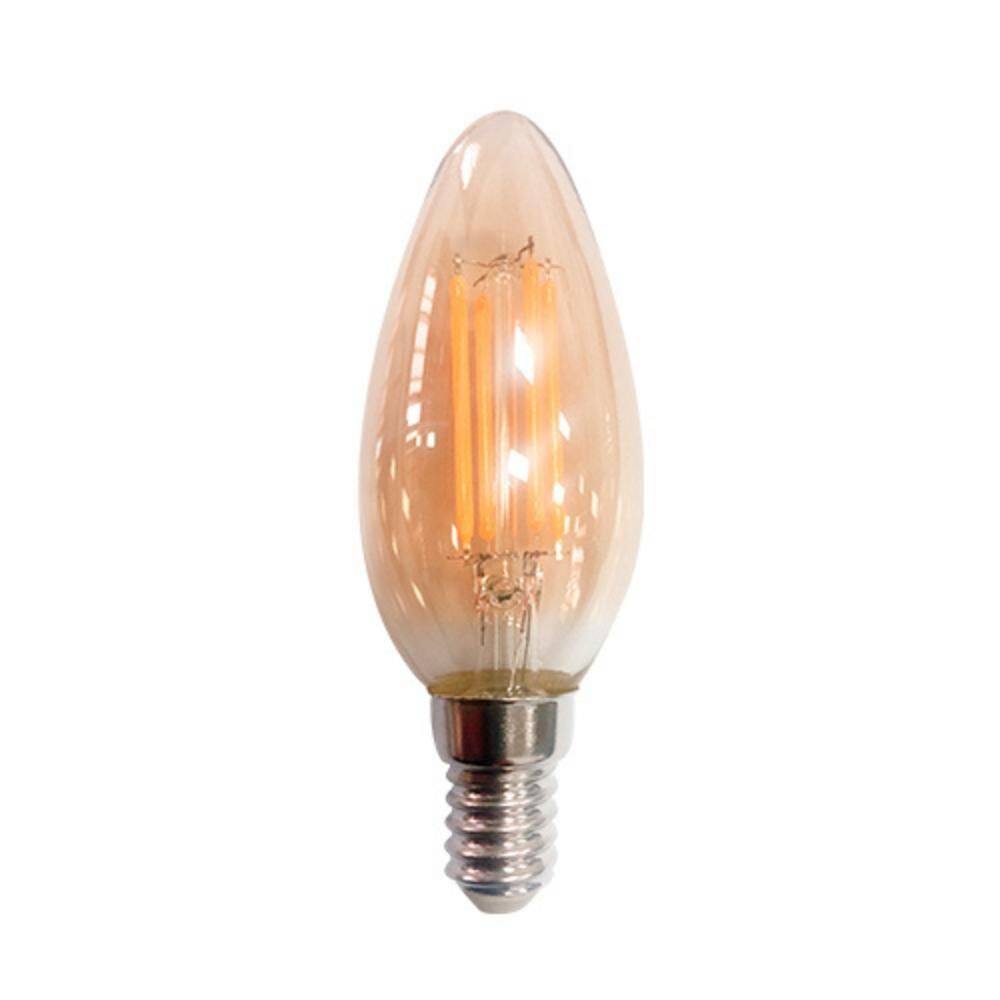 Lâmpada Led Pix Filamento Vintage Vela E14 Âmbar Bivolt