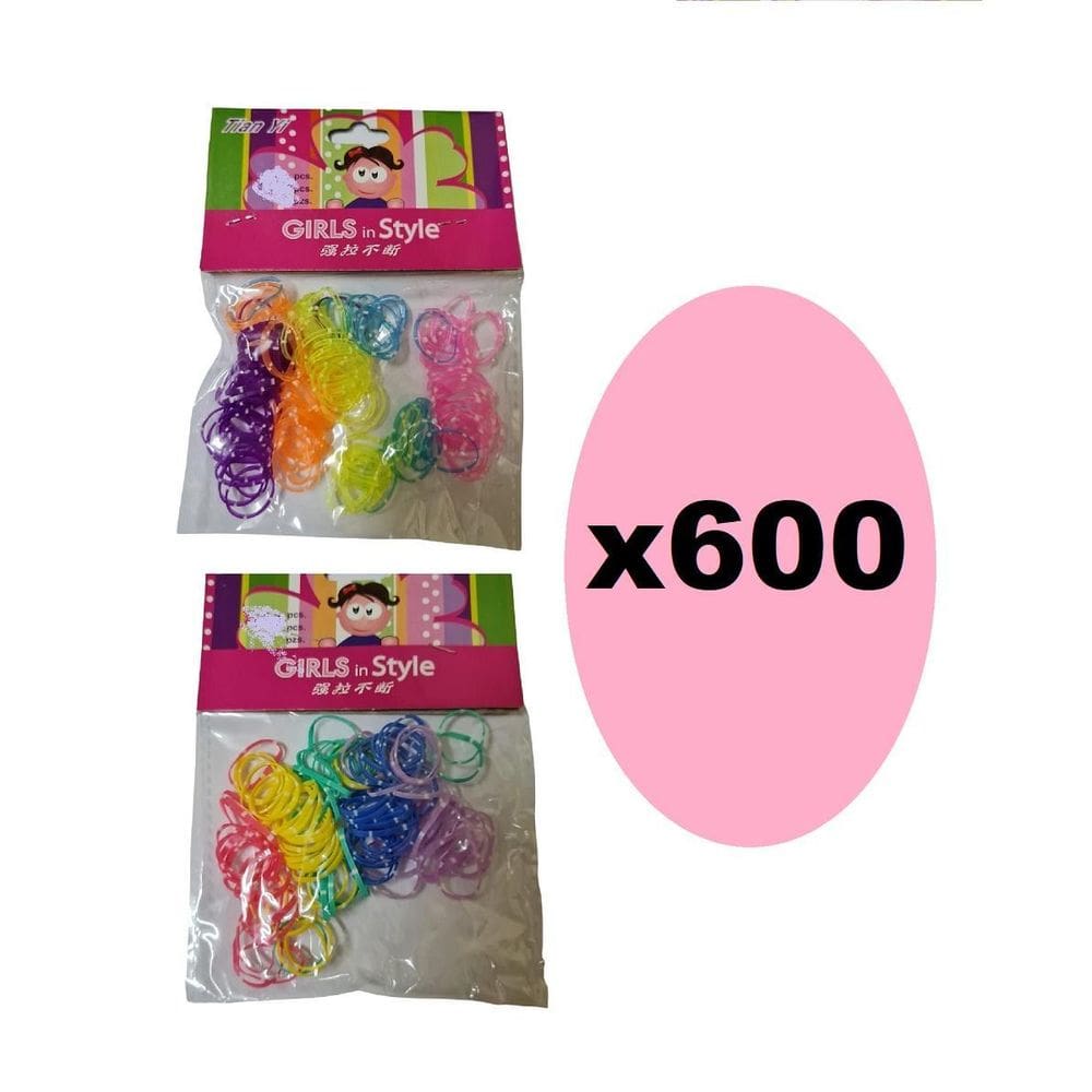600 Xuxinhas Elásticos De Silicone Colorida Com Bolinha