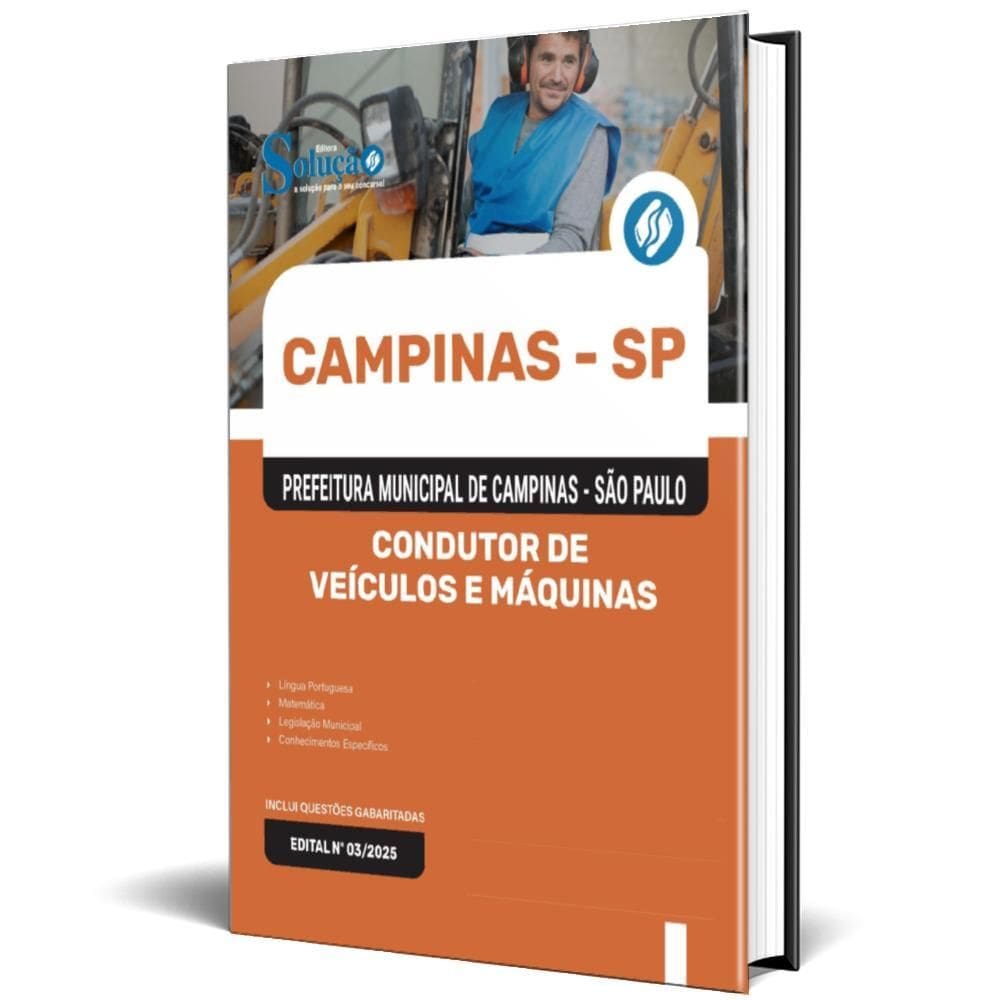 Apostila Prefeitura Campinas Sp 2025 Condutor Veículos E